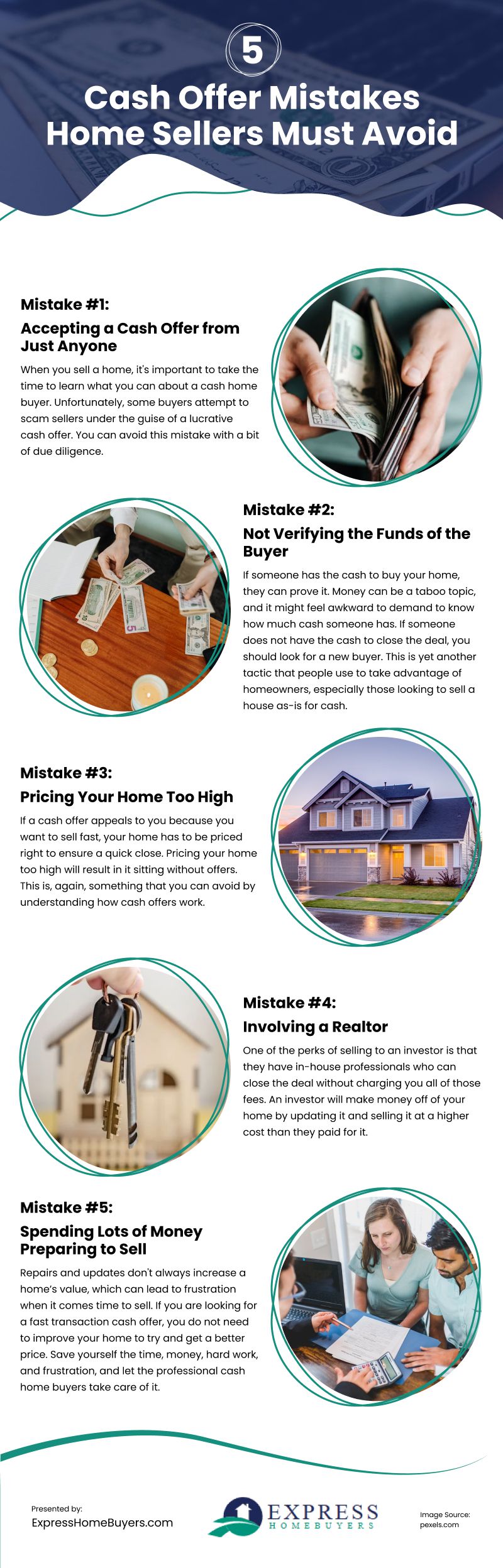 5 Cash Offer Mistakes Home Sellers Must Avoid Infographic